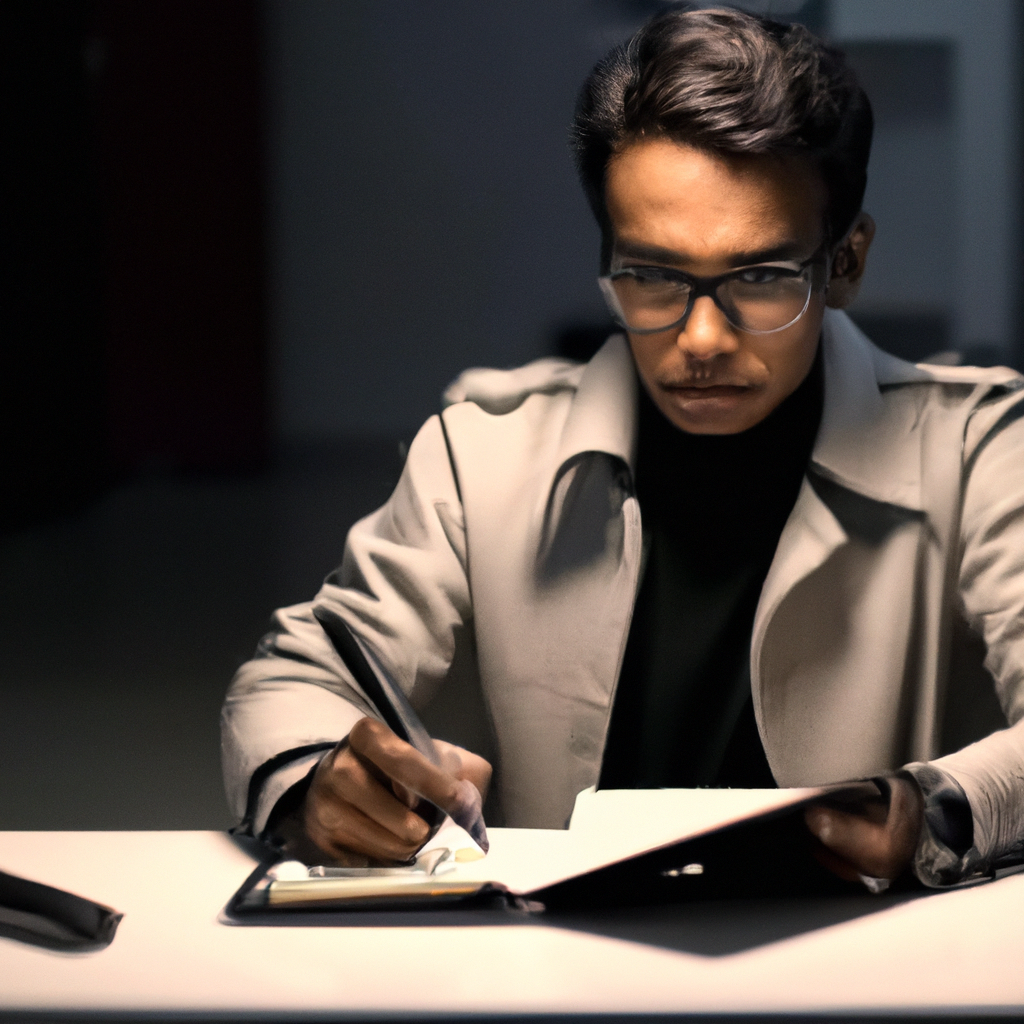 Editor de verificación en Cusco con portátil y notas